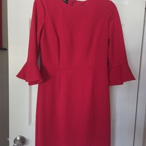Donna Morgan Vibrant Red Long Sleeve Dress
